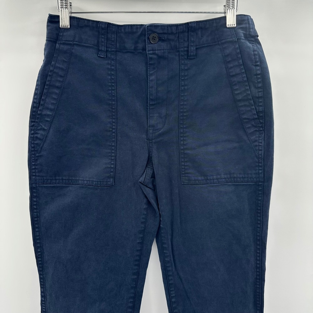 Madewell The Slim Straight Utility Pant Navy Blue Cotton Blend Women's Size 27